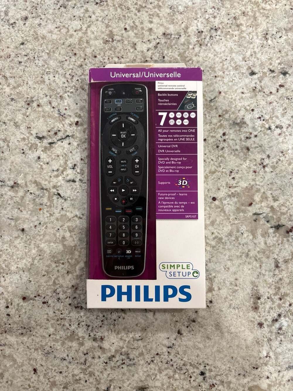 Philips SRP5107 7 Universal Remote Control with Learning Function